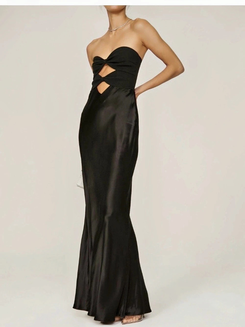 Etiquette Boutiques Black Cutout Maxi Dress Size Medium NWT